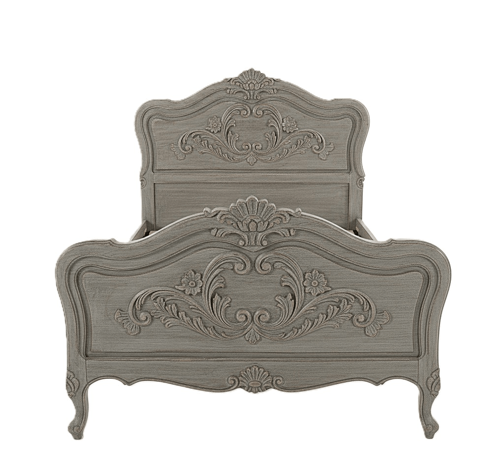 French Country Hand - Carved Solid Wood Platform Bed / Bedroom Collection – handcrafted solid wood furniture