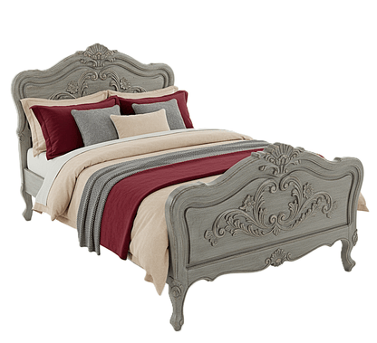French Country Hand - Carved Solid Wood Platform Bed / Bedroom Collection – handcrafted solid wood furniture