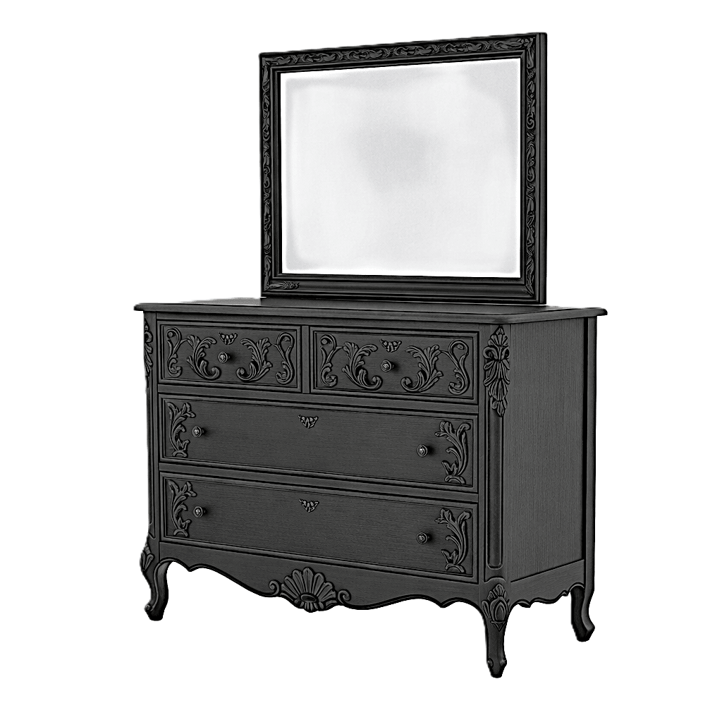 French Country Hand - Carved Solid Wood Platform Bed / Bedroom Collection – handcrafted solid wood furniture