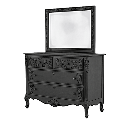 French Country Hand - Carved Solid Wood Platform Bed / Bedroom Collection – handcrafted solid wood furniture