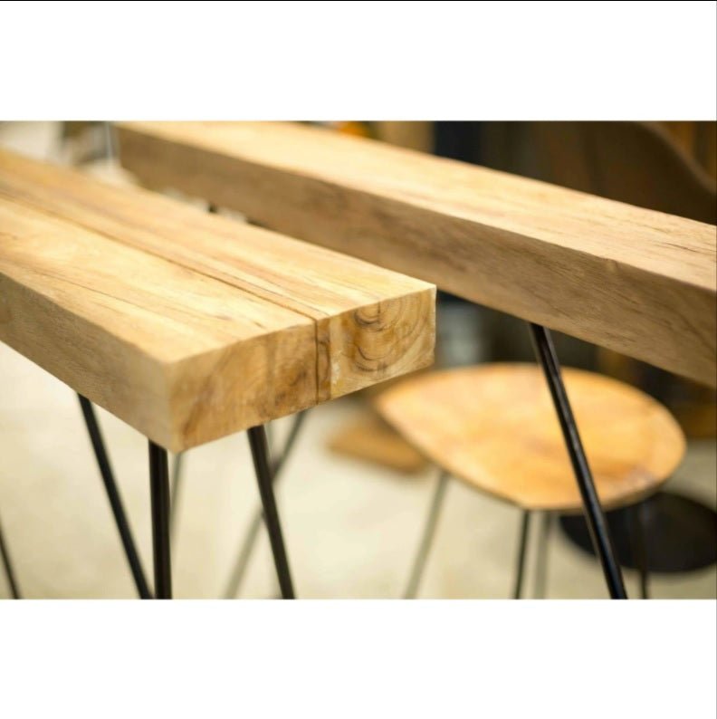 GAPAN Industrial Narrow Drinks Table – handcrafted solid wood furniture