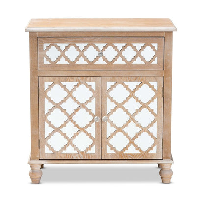 Glam Wooden Rustic Mirrored Storage Cabinet – handcrafted solid wood furniture