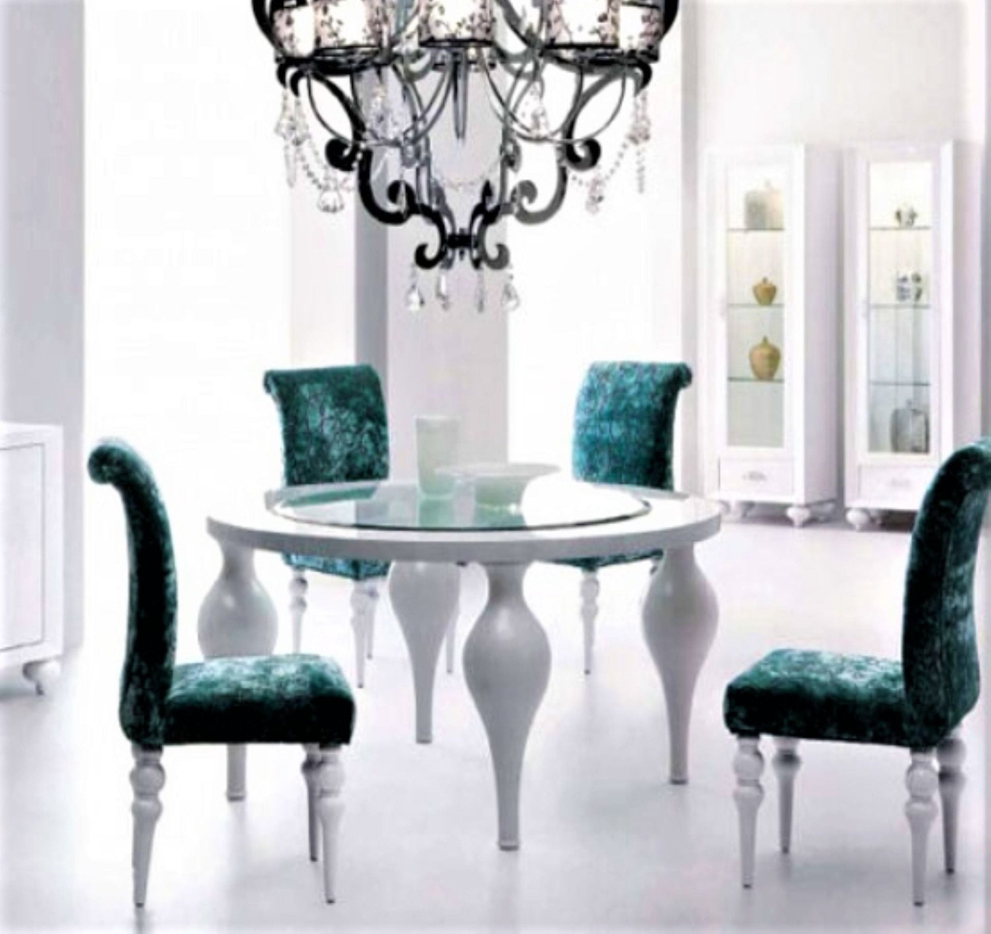 GOLF HAND CARVED LUXURY DINING TABLE SET – handcrafted solid wood furniture