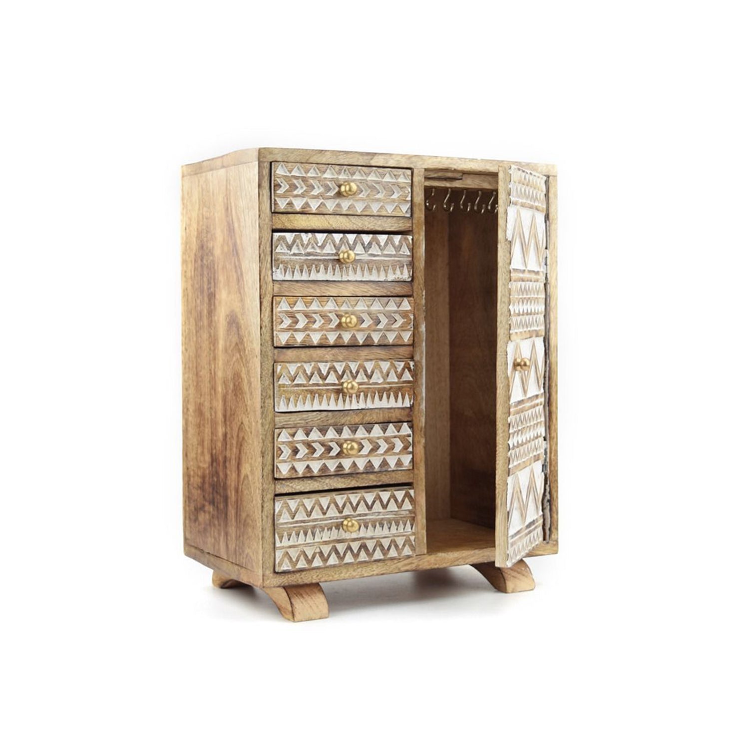 GOLI Solid Mango Wood Six Drawer Chest – handcrafted solid wood furniture