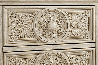 Grand Chateau™ Hand - Carved Solid Wood Platform Bed & Bedroom Collection – handcrafted solid wood furniture