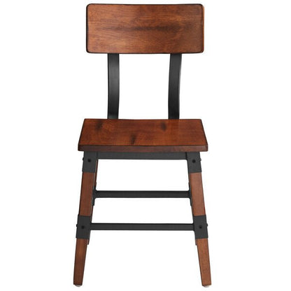 Haidar Industrial Solid Wood Live Edge Standard Height Table with 4 Chairs – handcrafted solid wood furniture
