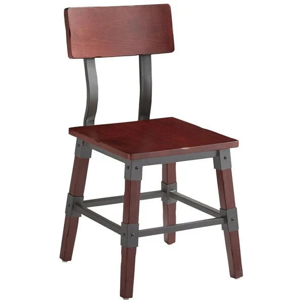 Haidar Industrial Solid Wood Live Edge Standard Height Table with 4 Chairs – handcrafted solid wood furniture