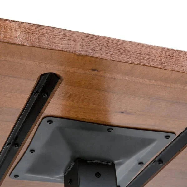 Haidar Industrial Solid Wood Live Edge Standard Height Table with 4 Chairs – handcrafted solid wood furniture