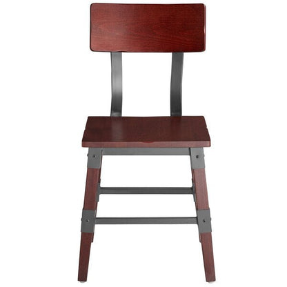 Haidar Industrial Solid Wood Live Edge Standard Height Table with 4 Chairs – handcrafted solid wood furniture