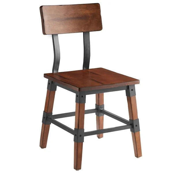 Haidar Industrial Solid Wood Live Edge Standard Height Table with 4 Chairs – handcrafted solid wood furniture