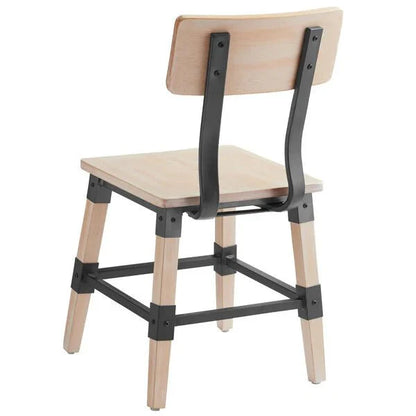Haidar Industrial Solid Wood Live Edge Standard Height Table with 4 Chairs – handcrafted solid wood furniture