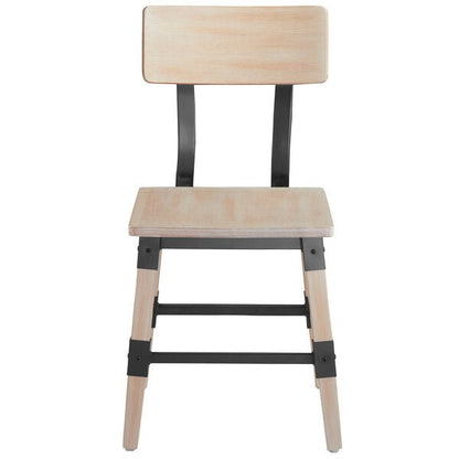 Haidar Industrial Solid Wood Live Edge Standard Height Table with 4 Chairs – handcrafted solid wood furniture