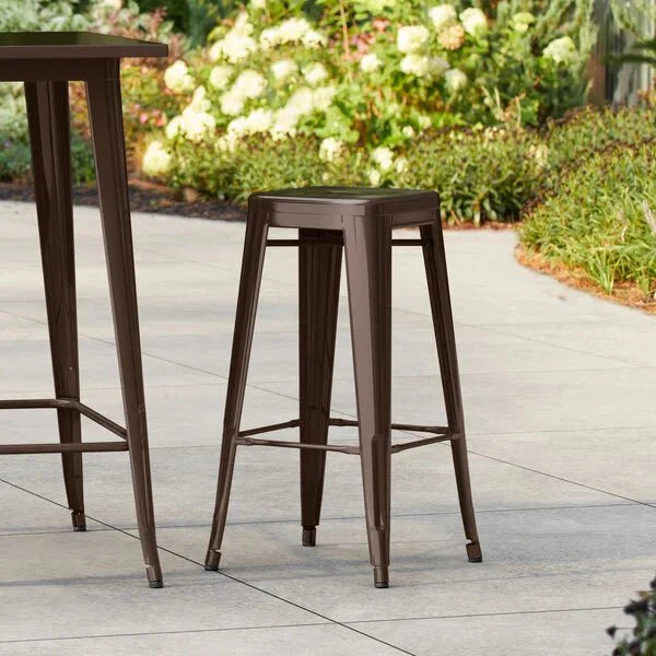 Haidar Stylish Modern Backless Outdoor Counter/Bar Stool – handcrafted solid wood furniture