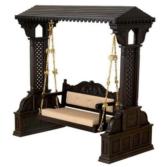 Hand Carved Elephant Design Swing – handcrafted solid wood furniture