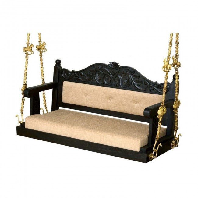 Hand Carved Elephant Design Swing – handcrafted solid wood furniture