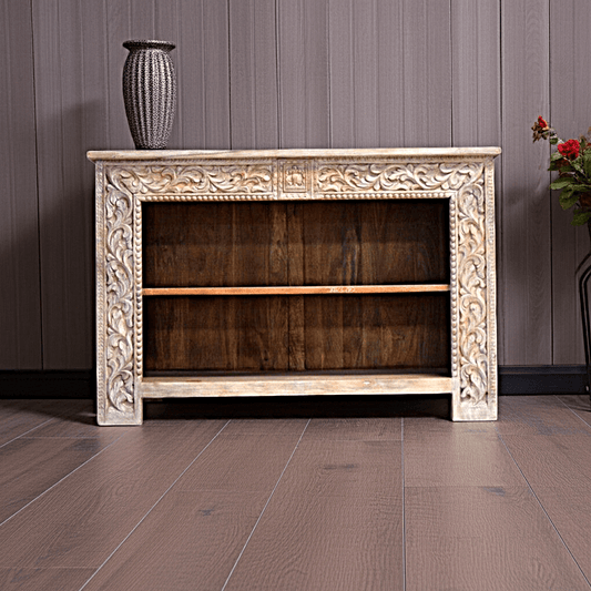 Hand Carved Hall Table – handcrafted solid wood furniture