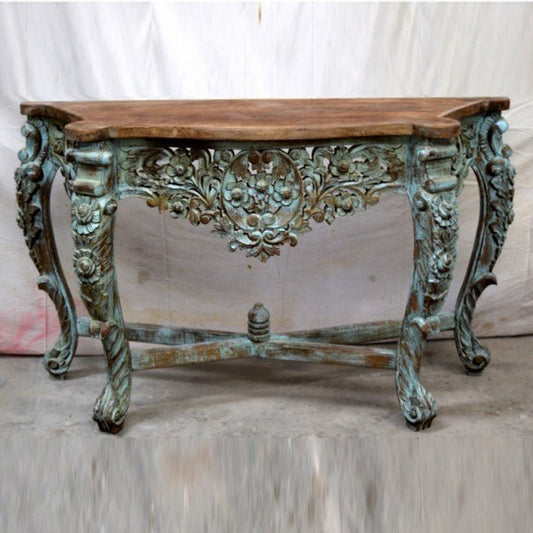 Hand Carved Hall Table – handcrafted solid wood furniture