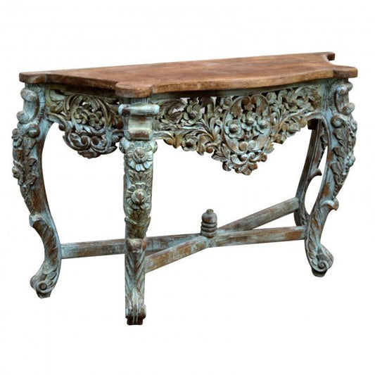 Hand Carved Hall Table – handcrafted solid wood furniture