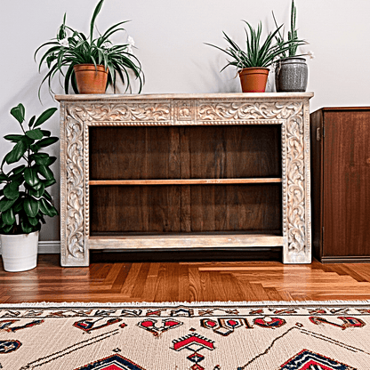 Hand Carved Hall Table – handcrafted solid wood furniture