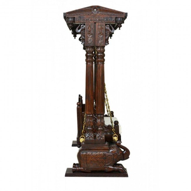 Hand Carved Indian Mughal Elephant Design swing – handcrafted solid wood furniture