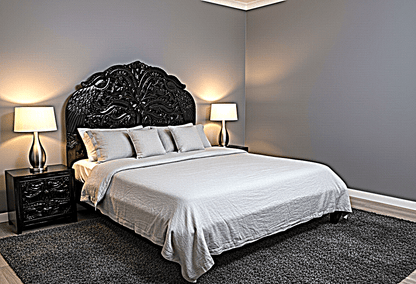 Hand Carved Indian Shajahan Bed Frame Indian Bed bedside – handcrafted solid wood furniture