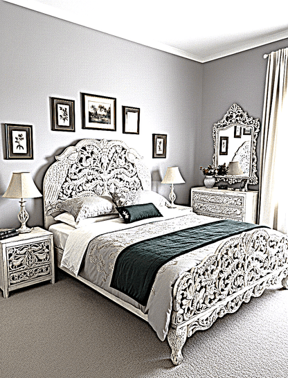 Hand Carved Indian Shajahan Bed Frame Indian Bed bedside – handcrafted solid wood furniture