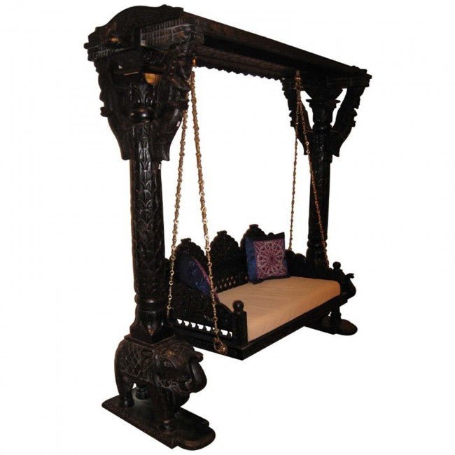 Hand Carved Indian solid Wooden Swing – handcrafted solid wood furniture