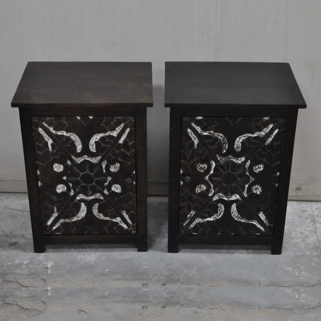 Hand Carved of Bedsides, solid wooden bedside table – handcrafted solid wood furniture