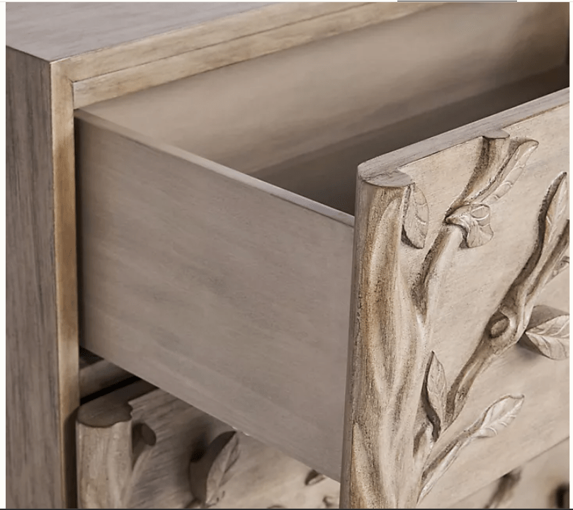 Hand Carved Ornithology Six - Drawer Dresser – handcrafted solid wood furniture