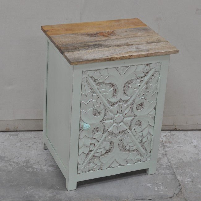 Hand Carved Pair of Bedsides, solid wooden bedside – handcrafted solid wood furniture
