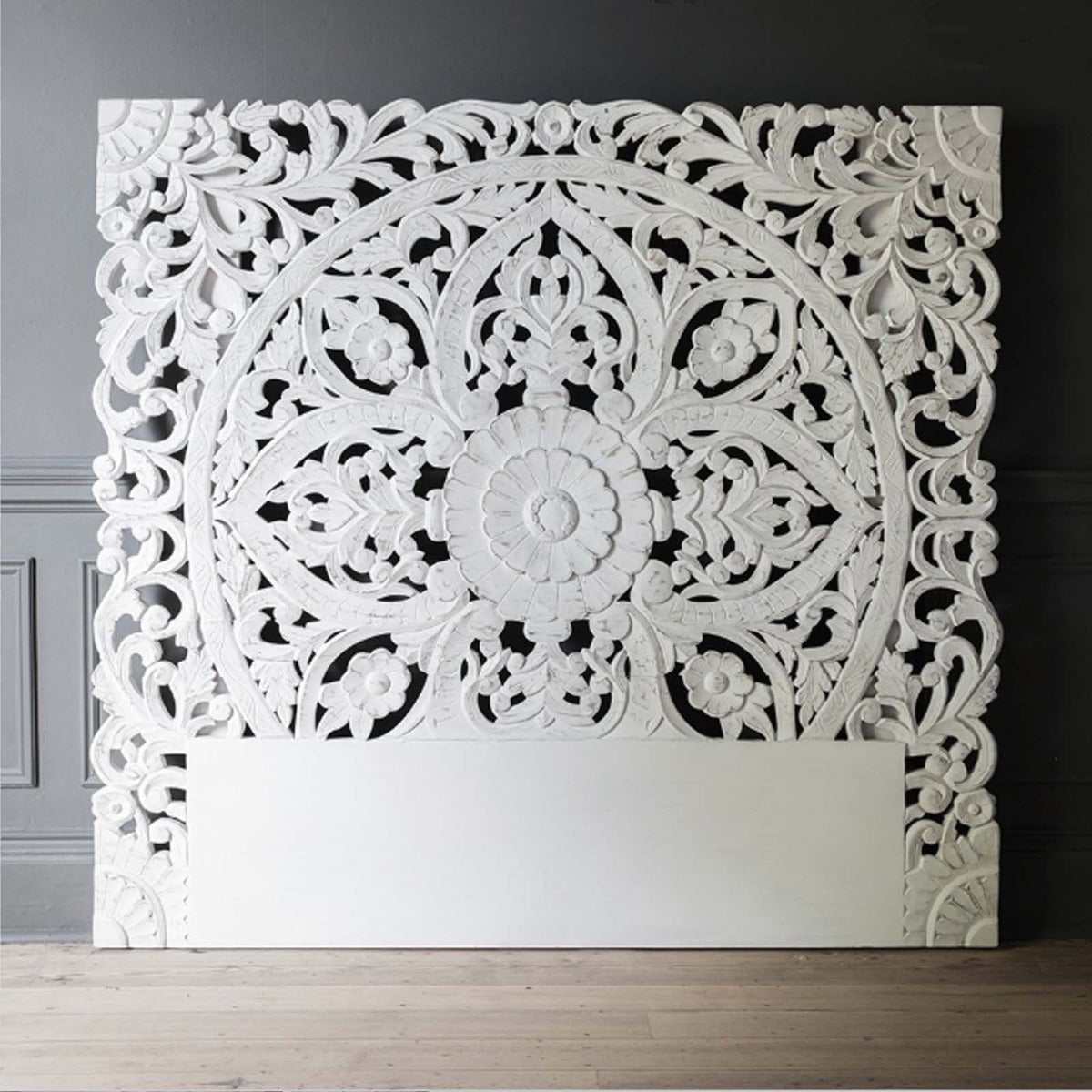 Hand Carved Wooden Bedhead and headboard – handcrafted solid wood furniture