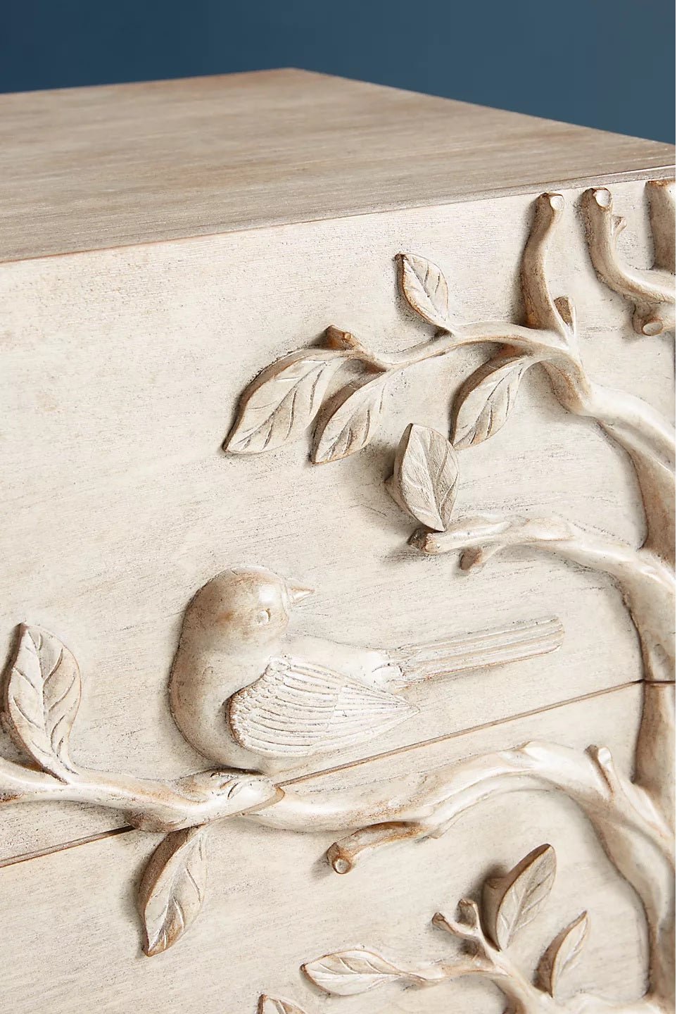 Handcarved Ornithology Three - Drawer Dresser – handcrafted solid wood furniture