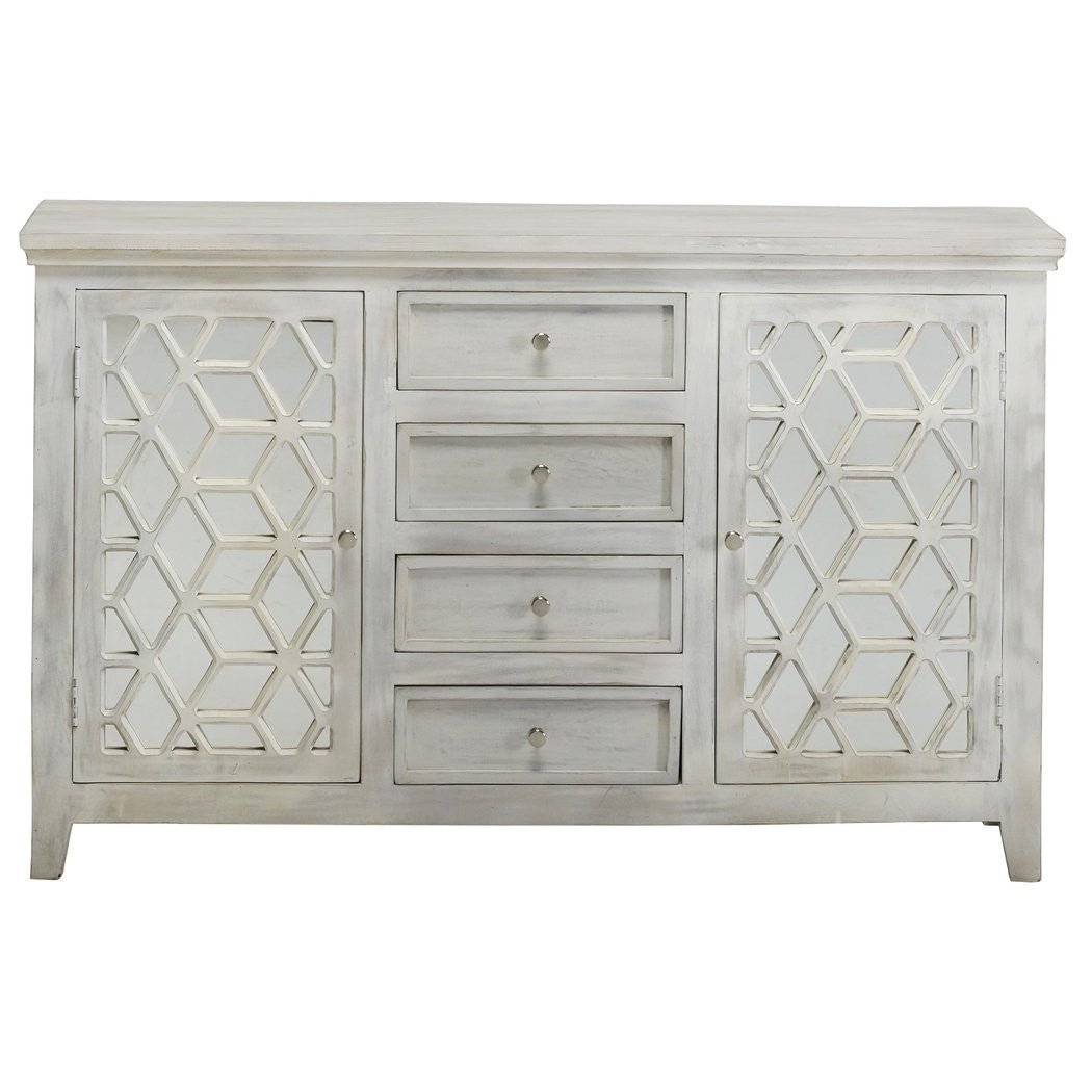Hibashi Hand Carved Mirrored Sideboard – handcrafted solid wood furniture