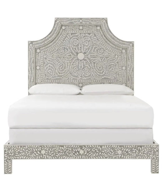 Hibashi Handmade Bone inlay Bed – handcrafted solid wood furniture