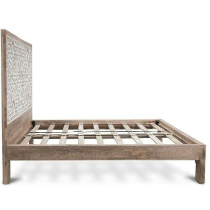 Hidd Hand Carved Solid Wood Queen/King Bed – handcrafted solid wood furniture