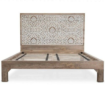 Hidd Hand Carved Solid Wood Queen/King Bed – handcrafted solid wood furniture