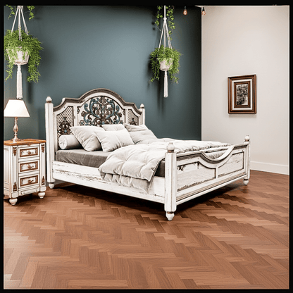 Huma Hand Carved Solid Wooden Bed / Bedroom Set by R-Designs Furniture – handcrafted solid wood furniture made in India