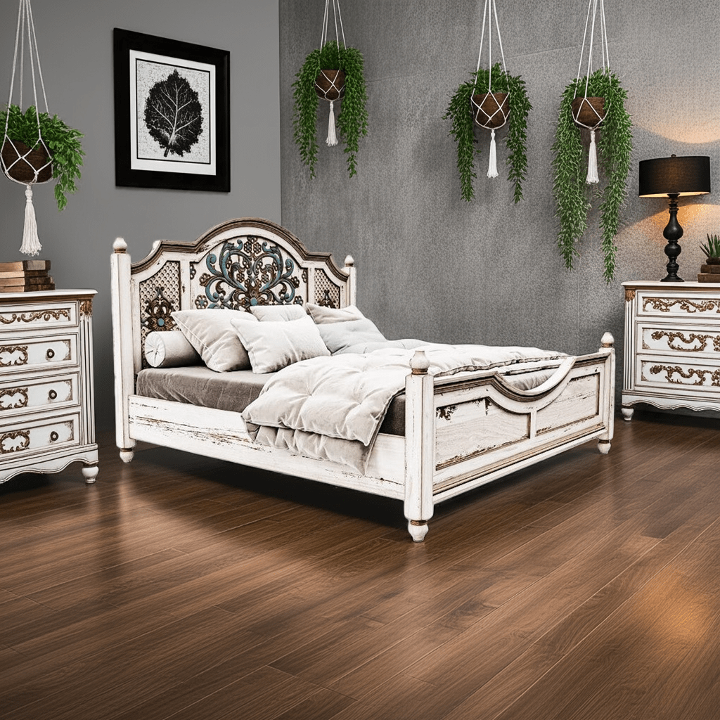 Huma Hand Carved Solid Wooden Bed / Bedroom Set – handcrafted solid wood furniture