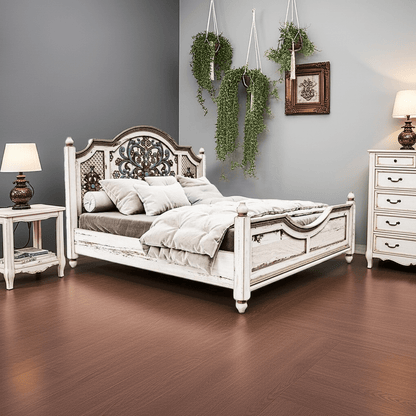 Huma Hand Carved Solid Wooden Bed / Bedroom Set - HF Commercial Furniture