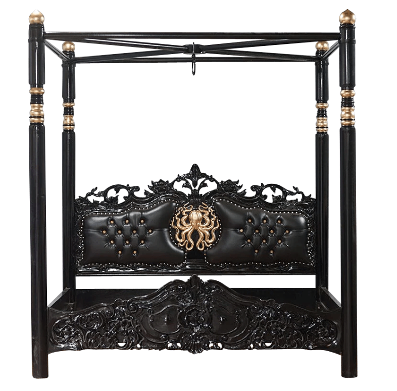 Huni Solid Mango Wood Hand Carved Bed – handcrafted solid wood furniture