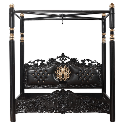 Huni Solid Mango Wood Hand Carved Bed – handcrafted solid wood furniture