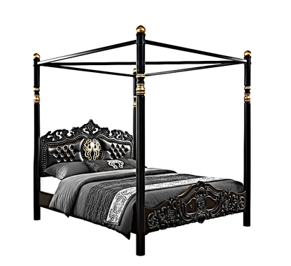 Huni Solid Mango Wood Hand Carved Bed – handcrafted solid wood furniture