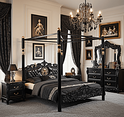 Huni Solid Mango Wood Hand Carved Bed – handcrafted solid wood furniture