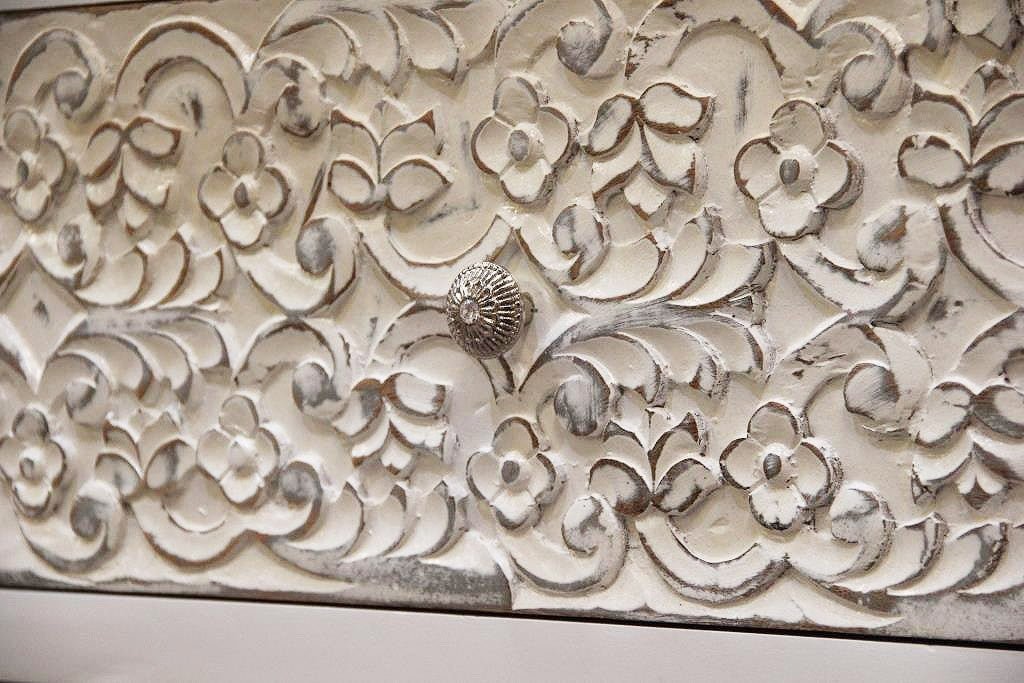 India Handcarved Mango Wood 3 Drawer Dresser – handcrafted solid wood furniture