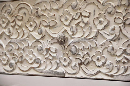 India Handcarved Mango Wood 3 Drawer Dresser – handcrafted solid wood furniture