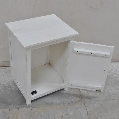 Indian Floral Design Hand Carved Wooden Bedside Table/ Hand Made Nightstand – handcrafted solid wood furniture