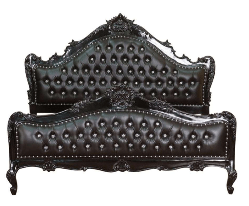 Jabs Hand carved Solid Wooden Upholstered Tufted Bed – handcrafted solid wood furniture