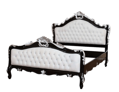 Jabs Hand carved Solid Wooden Upholstered Tufted Bed – handcrafted solid wood furniture