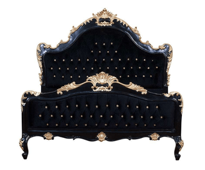 Jabs Hand carved Solid Wooden Upholstered Tufted Bed – handcrafted solid wood furniture