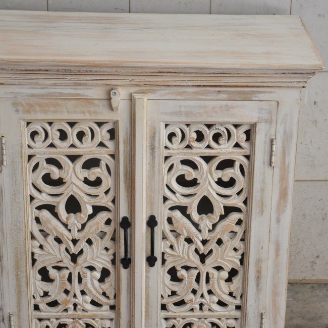 Jali Sideboard - Solid Wood Chest of 5 Drawers Storage Cabinet – handcrafted solid wood furniture